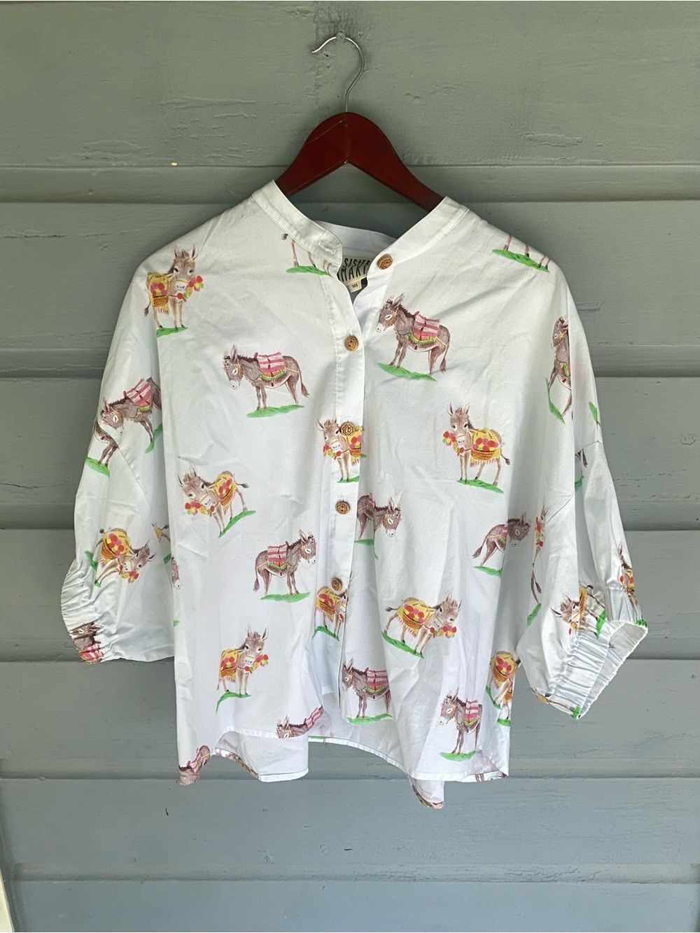 Sister Mary White Burrito Blouse M/L